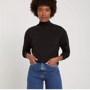 Frank & Oak Boxy black mockneck sweater